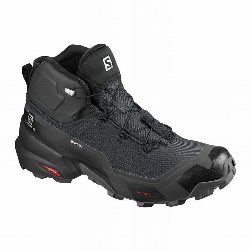 Salomon Israel CROSS HIKE MID GORE-TEX - Mens Hiking Boots - Black (KEOU-59084)